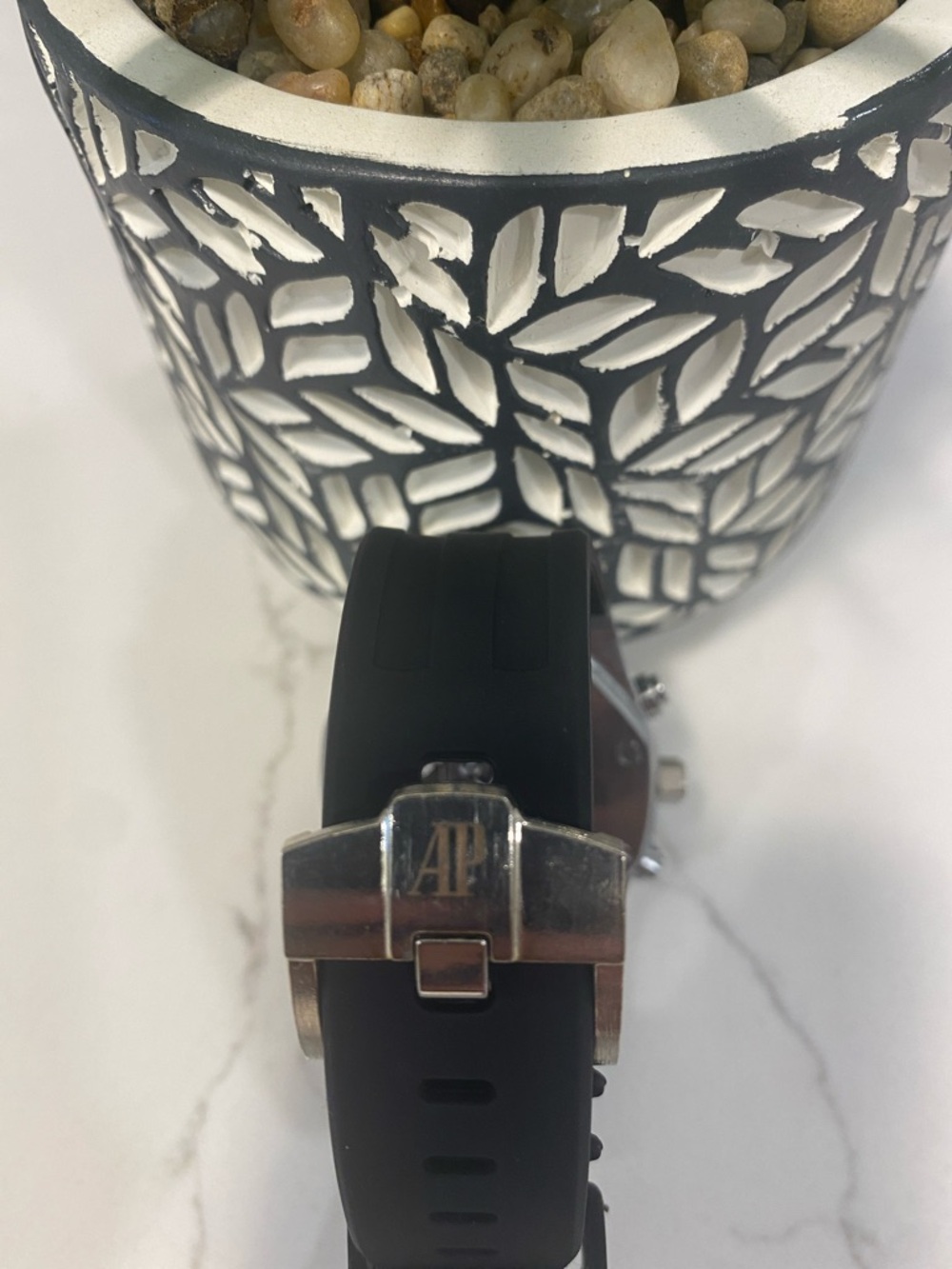 Audemars Piguet Silver and Black Sport Chronograph Watch - Picture 3 of 3
